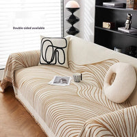 HKM-563667 Universal Anti-Scratching Sofa Cover Blanket in Modern Stripe Patterns