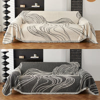 HKM-563667 Universal Anti-Scratching Sofa Cover Blanket in Modern Stripe Patterns