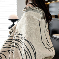 HKM-563667 Universal Anti-Scratching Sofa Cover Blanket in Modern Stripe Patterns