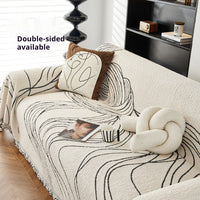 HKM-563667 Universal Anti-Scratching Sofa Cover Blanket in Modern Stripe Patterns