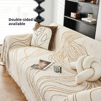 HKM-563667 Universal Anti-Scratching Sofa Cover Blanket in Modern Stripe Patterns