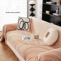 HKM-563667 Universal Anti-Scratching Sofa Cover Blanket in Modern Stripe Patterns