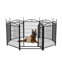 HKM-563795 Durable 32 Inch 8 Panel Metal Dog Playpen for Indoor and Outdoor Use with Secure Door