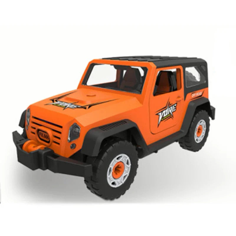 KTX-563859 Puzzle Assembly Fire Truck Toy with Lights and Sounds for Kids, Educational DIY Building Block Set