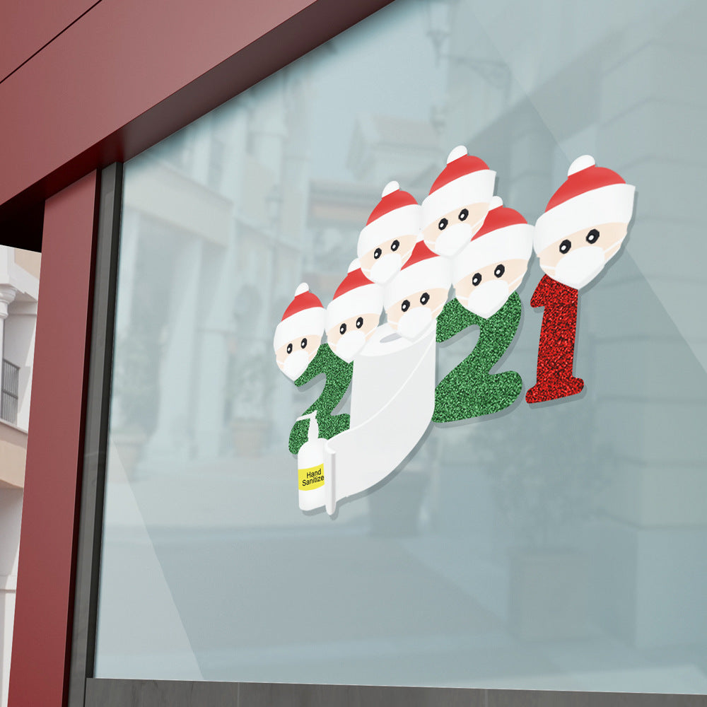 HKM-564051 Festive Glass Sticker for Christmas - 42 x 29.7 cm Holiday Decoration