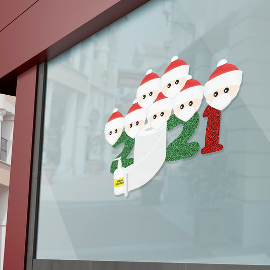HKM-564051 Festive Glass Sticker for Christmas - 42 x 29.7 cm Holiday Decoration