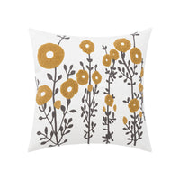 HKM-564051 Nordic Cotton Lumbar Pillow Cover with Chain Embroidery and Floral Patterns
