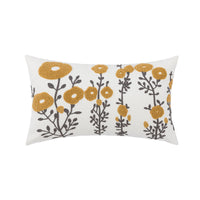 HKM-564051 Nordic Cotton Lumbar Pillow Cover with Chain Embroidery and Floral Patterns