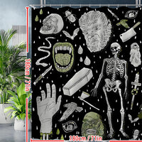 HKM-564307 Waterproof Polyester Shower Curtain - Semi-Sunshade Bathroom Curtain, Various Sizes Available