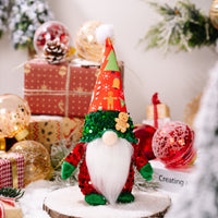 HKM-564371 Faceless Doll Ornament with Lighted Hat - Christmas Decorative Figure for Holiday Decor