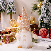 HKM-564371 Faceless Doll Ornament with Lighted Hat - Christmas Decorative Figure for Holiday Decor