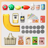 HKM-564435 Kids Cash Register Playset - 36PCS Supermarket Toy for Ages 2-13, Fun Pretend Play Set