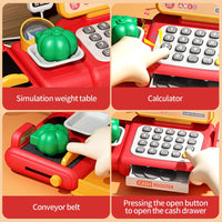 HKM-564435 Kids Cash Register Playset - 36PCS Supermarket Toy for Ages 2-13, Fun Pretend Play Set