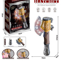 HKM-564563 Automatic Light-Up Axe Wand Bubble Machine for Kids - Fun Outdoor Bubble Blaster