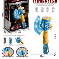 HKM-564563 Automatic Light-Up Axe Wand Bubble Machine for Kids - Fun Outdoor Bubble Blaster