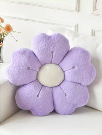 HKM-564563 Creative Flower Plush Cushion Pillow – Milky White, Sunflower, Lake Blue, Emerald, Pink, Gray, Purple, White, Yellow – 35cm/45cm/50cm