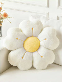 HKM-564563 Creative Flower Plush Cushion Pillow – Milky White, Sunflower, Lake Blue, Emerald, Pink, Gray, Purple, White, Yellow – 35cm/45cm/50cm