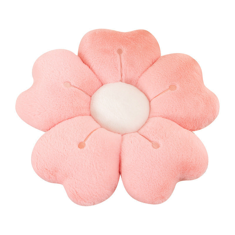 HKM-564563 Creative Flower Plush Cushion Pillow – Milky White, Sunflower, Lake Blue, Emerald, Pink, Gray, Purple, White, Yellow – 35cm/45cm/50cm