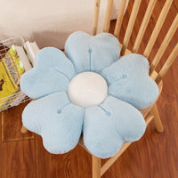 HKM-564563 Creative Flower Plush Cushion Pillow – Milky White, Sunflower, Lake Blue, Emerald, Pink, Gray, Purple, White, Yellow – 35cm/45cm/50cm