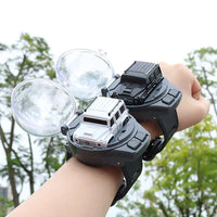HKM-564755 Mini Alloy Remote Control Car with USB Charging and Watch Controller - 2.4G Wireless Racing Toy