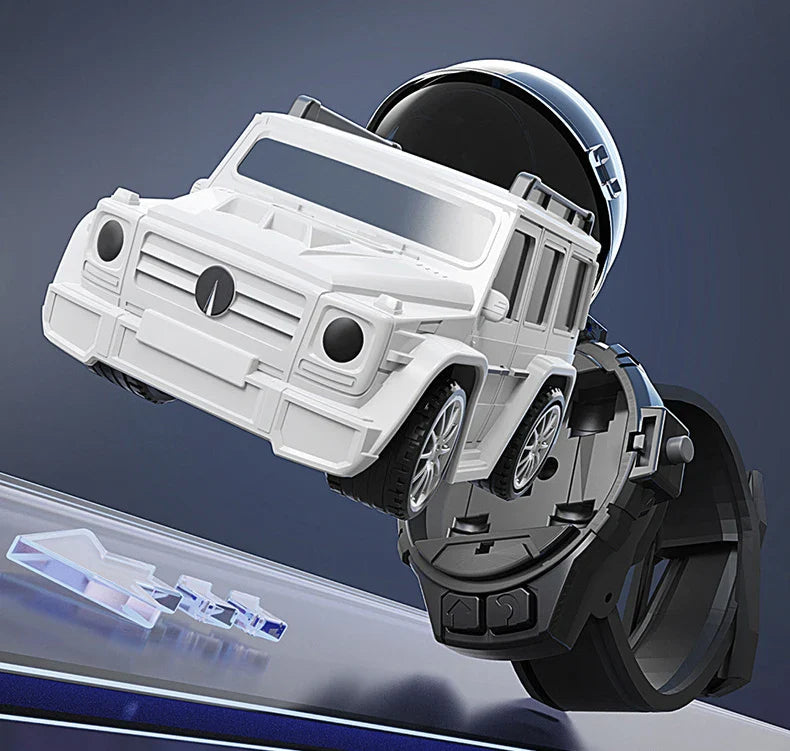HKM-564755 Mini Alloy Remote Control Car with USB Charging and Watch Controller - 2.4G Wireless Racing Toy