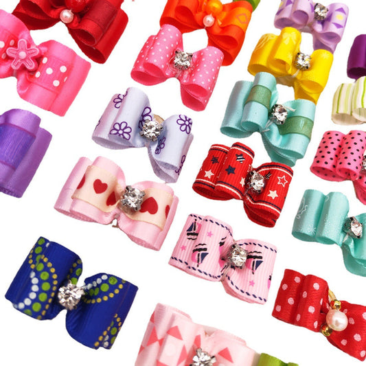 HKM-564755 Pet Head Flower Bow Hair Accessory - Japanese and Korean Style Decoration for Pets, 3x4cm