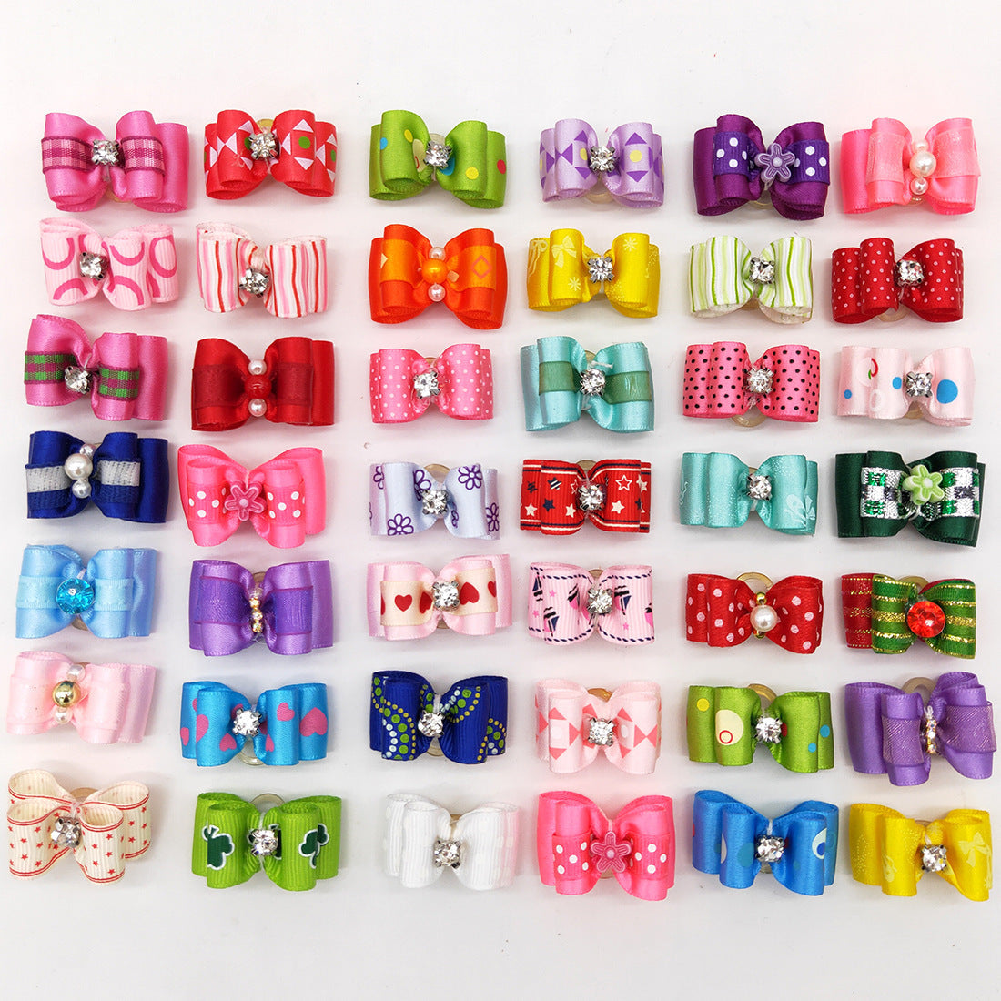 HKM-564755 Pet Head Flower Bow Hair Accessory - Japanese and Korean Style Decoration for Pets, 3x4cm