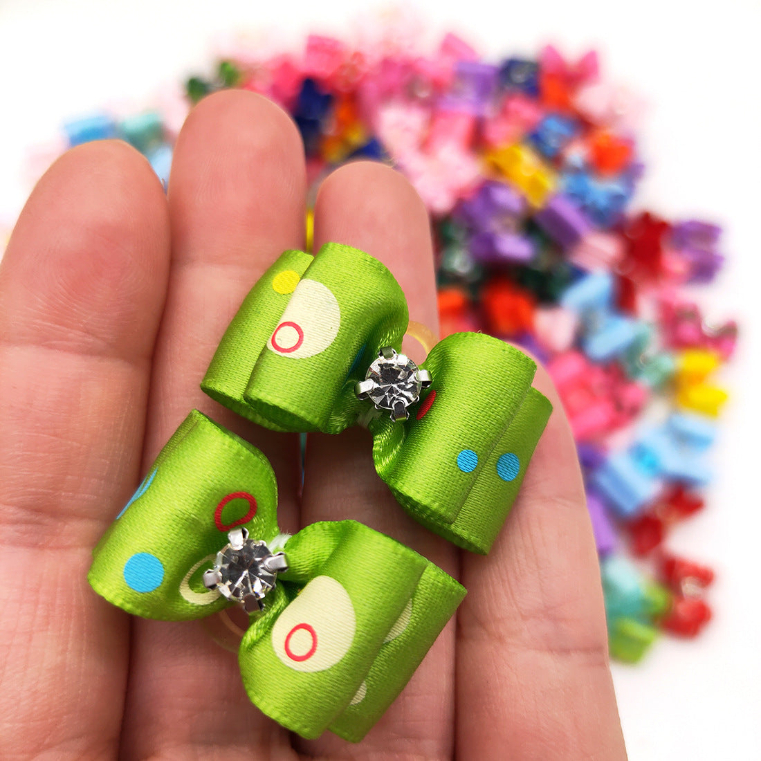 HKM-564755 Pet Head Flower Bow Hair Accessory - Japanese and Korean Style Decoration for Pets, 3x4cm
