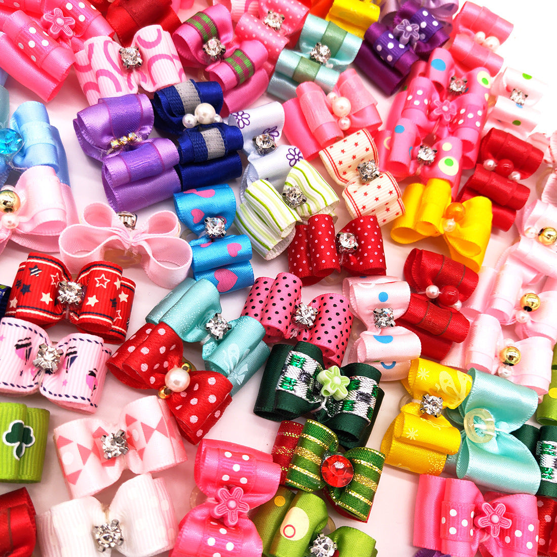 HKM-564755 Pet Head Flower Bow Hair Accessory - Japanese and Korean Style Decoration for Pets, 3x4cm