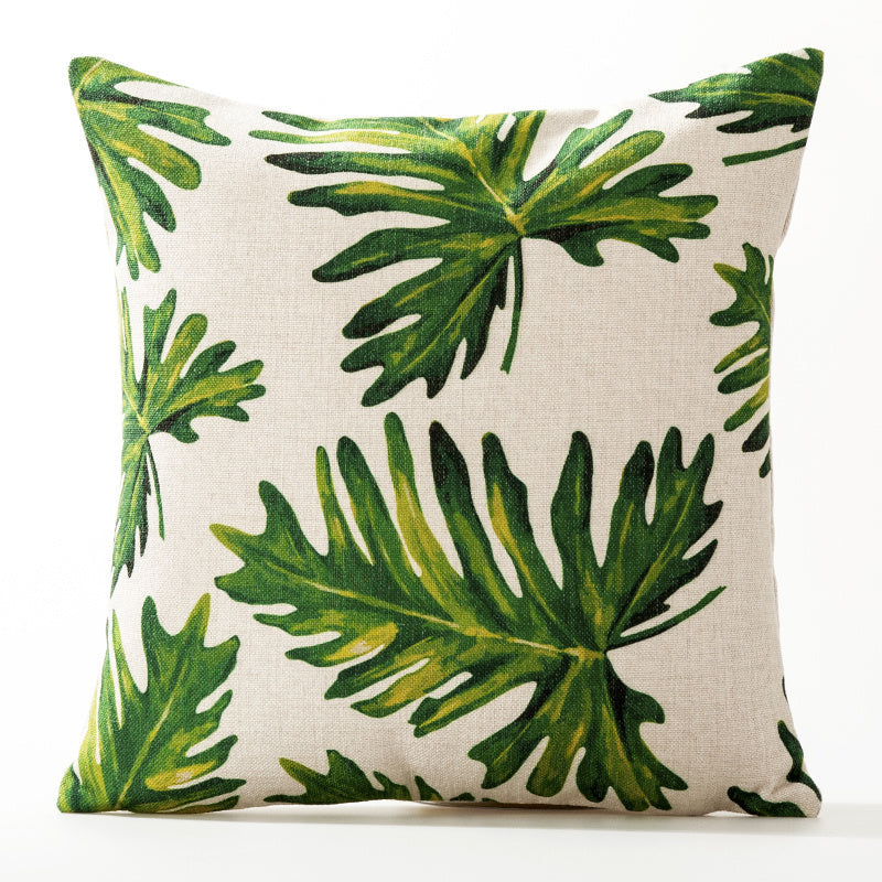 HKM-564819 American Floral Plant Pattern Cushion Cover - 45x45cm Pillowcase