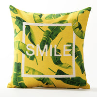HKM-564819 American Floral Plant Pattern Cushion Cover - 45x45cm Pillowcase
