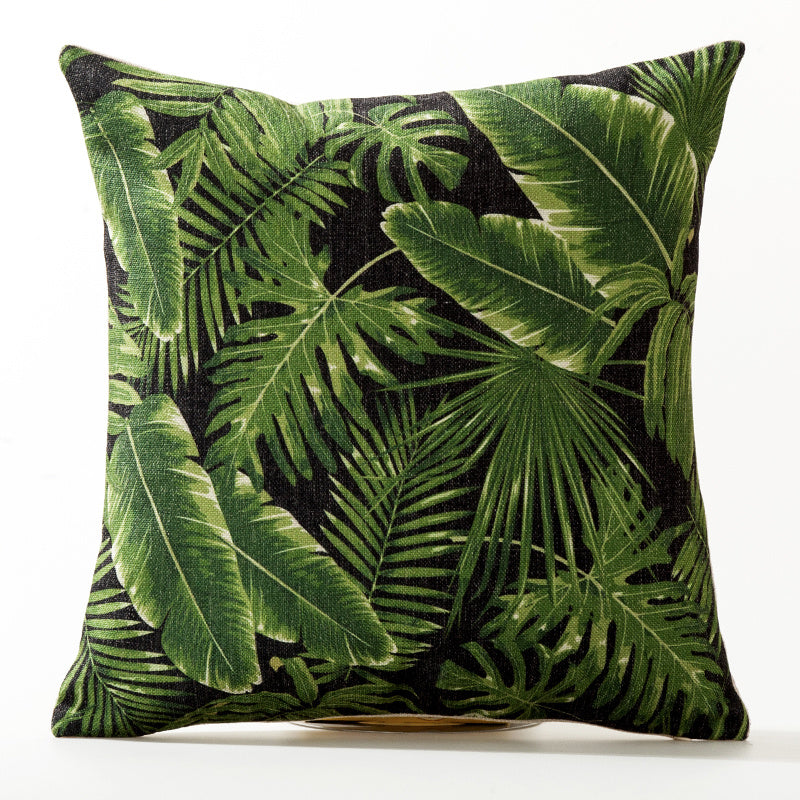 HKM-564819 American Floral Plant Pattern Cushion Cover - 45x45cm Pillowcase