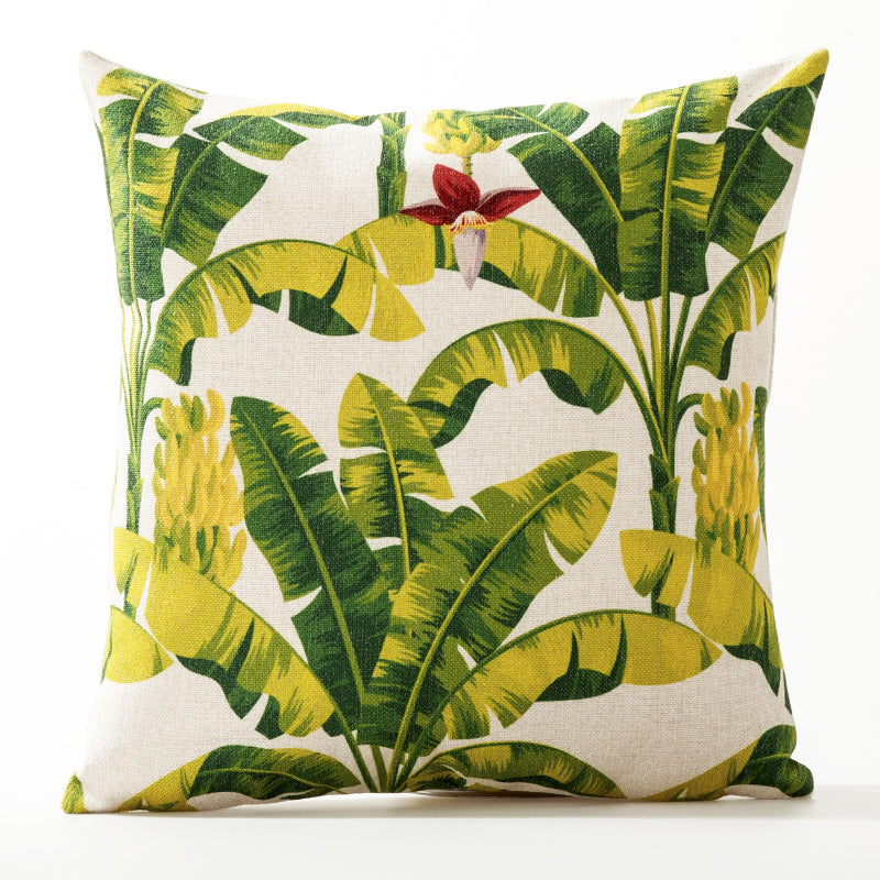 HKM-564819 American Floral Plant Pattern Cushion Cover - 45x45cm Pillowcase