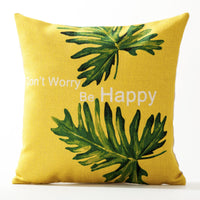 HKM-564819 American Floral Plant Pattern Cushion Cover - 45x45cm Pillowcase