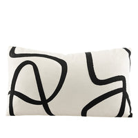 HKM-564883 Black and White Suede Abstract Geometric Line Waist Pillowcase for Sofa