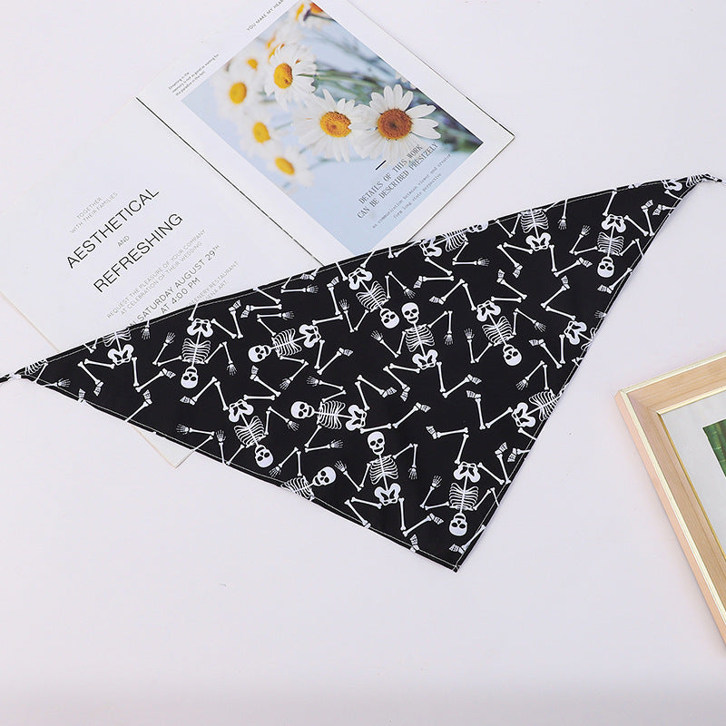 HKM-565011 Cartoon Pattern Nylon Pet Scarf for Dogs and Cats - Casual Wear for All Seasons