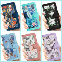 HKM-565011 Floral Flip Leather Case with Lanyard for iPhone Models