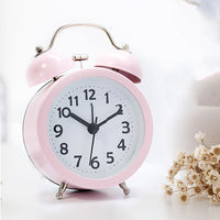HKM-565075 Colorful 3-Inch Round Alarm Clock in Pink Cat, Gray Bear, Blue Elk, or Beige