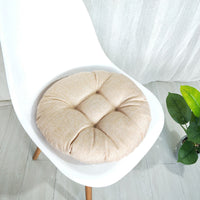 HKM-565139 Cotton and Linen Japanese Futon Cushion - Modern Steamed Bun Mat for Single Seat Sofa