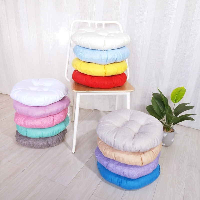 HKM-565139 Cotton and Linen Japanese Futon Cushion - Modern Steamed Bun Mat for Single Seat Sofa