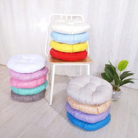 HKM-565139 Cotton and Linen Japanese Futon Cushion - Modern Steamed Bun Mat for Single Seat Sofa