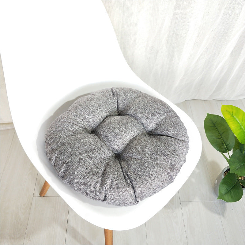 HKM-565139 Cotton and Linen Japanese Futon Cushion - Modern Steamed Bun Mat for Single Seat Sofa
