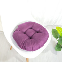 HKM-565139 Cotton and Linen Japanese Futon Cushion - Modern Steamed Bun Mat for Single Seat Sofa