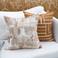 HKM-565203 Lightweight Plush Square Floral Cushion Cover - Modern Minimalist Design, Available with Down or Goose Feather Core