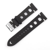 HKM-565267 Genuine Leather Cowhide Watch Band with Stainless Steel Pin Buckle - Multiple Widths Available