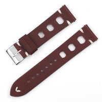 HKM-565267 Genuine Leather Cowhide Watch Band with Stainless Steel Pin Buckle - Multiple Widths Available