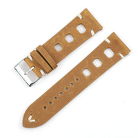HKM-565267 Genuine Leather Cowhide Watch Band with Stainless Steel Pin Buckle - Multiple Widths Available