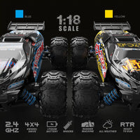 HKM-565331 4WD Radio Control High-Speed Off-Road Car for Kids, 1/18 Scale, Climbing Vehicle, Ready-to-Use