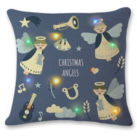 HKM-565459 LED Cartoon Christmas Pillowcase - Linen Cushion Cover, 45x45cm, Anime Design, Multi-Color Options