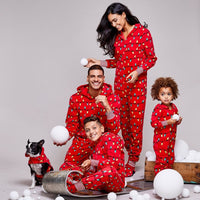 HKM-565523 Parent-Child Christmas Pajamas Set in Cartoon Design, Milk Silk Fabric, Long Sleeve, Unisex, Various Sizes Available